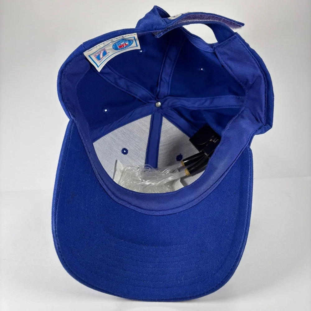 Vintage NY Giants Light-Up Hat Blue Logo7‎ NFL Adjustable Strapback Cap 90's